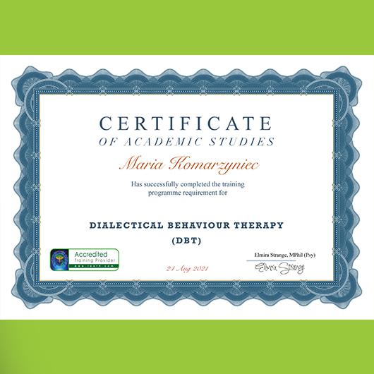 2021; Maria Komarzyniec; Dialectical Behaviour Therapy (DBT)