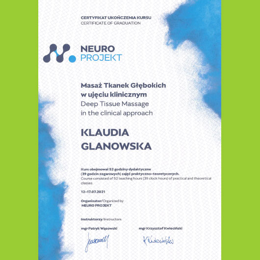 2023; Klaudia Glanowska; DRY NEEDLING wg FRSc | PHOENIX Centrum Psychomedyczne