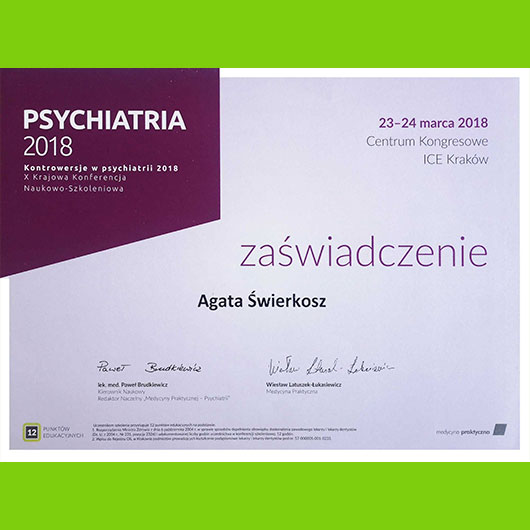 2018; Agata Świerkosz-Fraczek; Kontrowersje w psychiatrii 2018 | PHOENIX Centrum Psychomedyczne