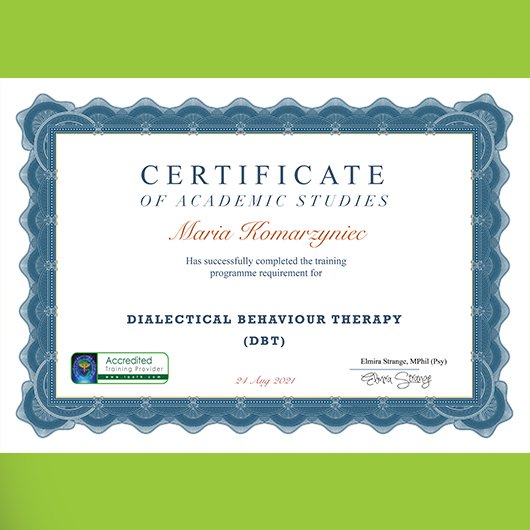 2021; Maria Komarzyniec; Dialectical Behaviour Therapy (DBT)